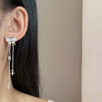 Новые модные длинные серьги-бабочки с кисточками, изысканные серьги-бабочки Джокера для вечеринок, ювелирные изделия, подарки как