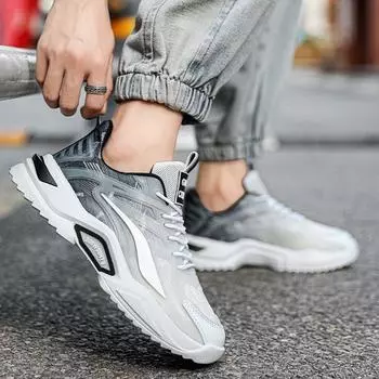 Новые модные дышащие мужские кроссовки с толстой подошвой для повседневного бега и занятий спортом 39