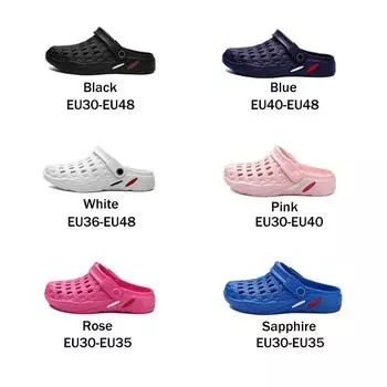 Новые модные дышащие тапочки с открытыми отверстиями, летняя пляжная обувь, мужские тапочки, уличные/домашние сандалии 30 сапфировый