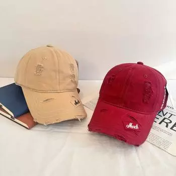 Новые модные фирменные бейсболки с отверстиями и старые однотонные бейсболки с потертостями, мужские и женские бейсболки с мягким верхом, универсальные уличные кепки с ракеткой и солнцезащитным кремом M56-58cm серый