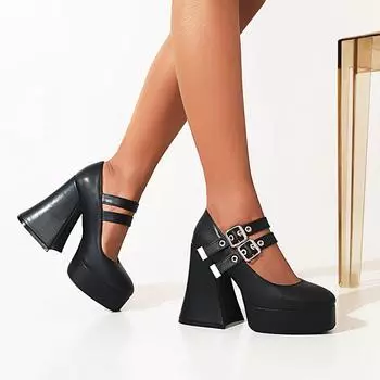 Новые модные французские туфли Мэрилин на толстом каблуке с квадратной головкой в стиле ретро 38 розовый