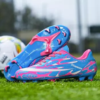 Новые модные футбольные бутсы для студентов, противоскользящие, износостойкие, мужские и женские кроссовки, соревнования, ультралегкие, для футбола на лужайке EU31 небесно-голубой