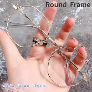 Новые модные готовые очки, женские очки с защитой от синего луча, круглые очки, очки в оправе CHINA