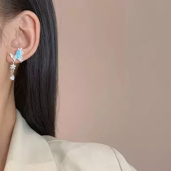 Новые модные градиентные бабочки асимметричные серьги простые бабочки кисточки серьги дамы подарки на вечеринку как
