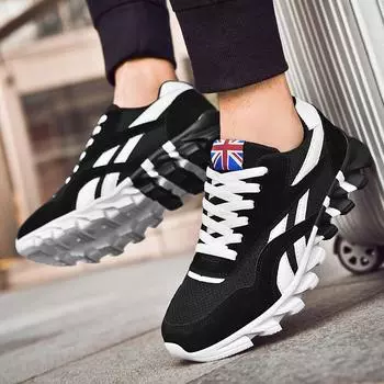 Мужская модная спортивная обувь из сетки EVA, дышащая, с язычком в виде флага Великобритании, прочная, зигзагообразная подошва, легкий вес, 5 вариантов цвета, активный образ жизни 48 красный