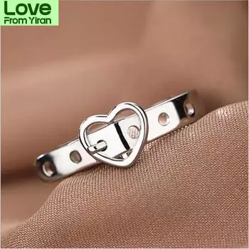 Новые модные индивидуальные любовные пояса из стерлингового серебра 925 пробы, креативные изысканные популярные открывающиеся кольца в форме сердца R216