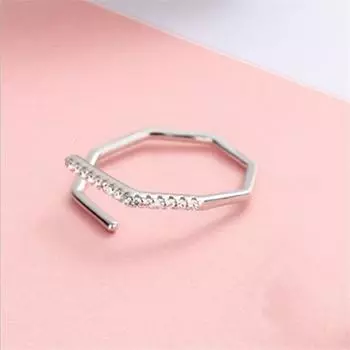 Новые модные индивидуальные ювелирные изделия из стерлингового серебра 925 пробы с бриллиантами, темпераментные геометрические бамбуковые изысканные открывающиеся кольца R069