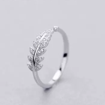 Новые модные изысканные ювелирные изделия из стерлингового серебра 925 пробы с листьями и ветвями, открывающиеся кольца R019