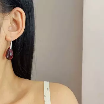 Новые модные красные серьги-подвески-капли, простые, изысканные, геометрические, женские, праздничные, ювелирные изделия, подарки как