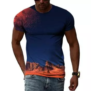 Новые модные креативные футболки с рисунком «Космическая планета», летние мужские повседневные топы с круглым вырезом и короткими рукавами с рисунком научной фантастики XXS