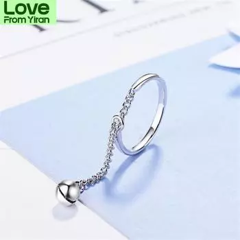 Новые модные креативные полые колокольчики 925 пробы серебряные ювелирные изделия дикие длинные кисточки индивидуальные женские подарочные открывающиеся кольца R209