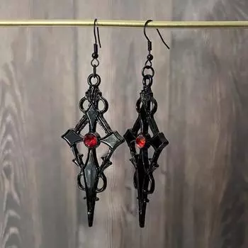 Новые модные креативные темные серьги-подвески в стиле ретро с крестом, преувеличенные готические серьги для женщин