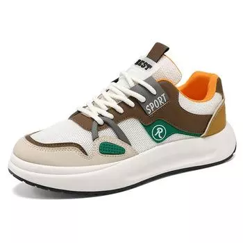 Новые модные кроссовки для бега на открытом воздухе, мужские сетчатые дышащие вулканизированные туфли, дышащие мужские повседневные парусиновые спортивные туфли 39 бежевый