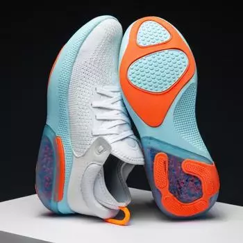 Новые модные кроссовки легкие кроссовки летающие плетеные частицы воздушная подушка кроссовки повседневные плюс размер 36-46 36 чёрный/фиолетовый