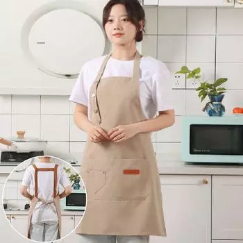 Новые модные кухонные фартуки для женщин и мужчин, рабочий фартук для шеф-повара для гриля, ресторана, бара, кафе, красоты, маникюра, студии, униформа OneSize хаки