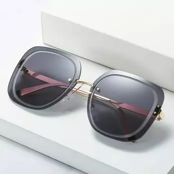 Новые модные квадратные солнцезащитные очки с большой оправой для женщин, винтажные металлические солнцезащитные очки без оправы, женские градиентные оттенки, панк-очки as picture