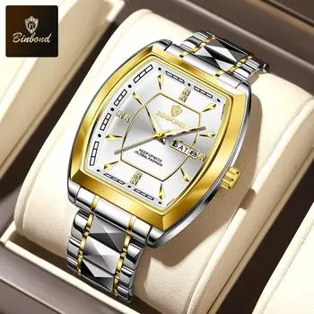 Новые модные кварцевые часы с двойным календарем для отдыха и ночного освещения для студентов, водонепроницаемые мужские деловые часы белый/синий