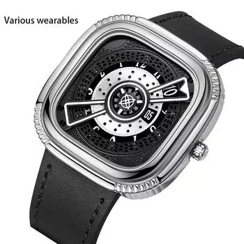 Новые модные кварцевые часы с ремешком для часов, мужские часы, простые квадратные водонепроницаемые часы