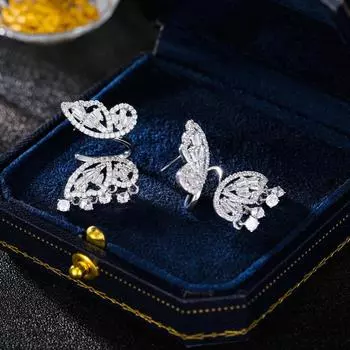Новые модные легкие роскошные дизайнерские серьги-феи из циркония, нишевые высококачественные женские серьги-бабочки из серебра 925 пробы серебряный