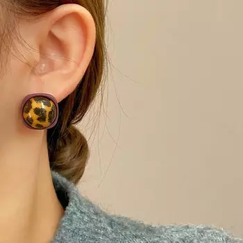 Новые модные леопардовые квадратные серьги ретро темперамент леопардовые серьги женские повседневные ювелирные украшения ювелирные подарки как