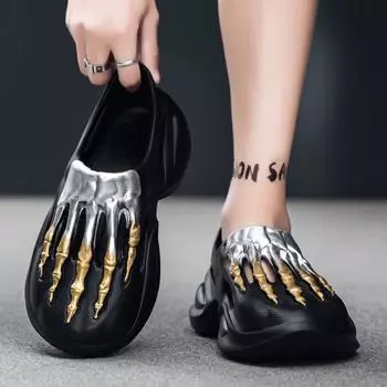 Новые модные летние мужские уличные дышащие полые универсальные сандалии, мужская обувь для прогулок, тапочки 39 синий