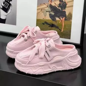 Новые модные летние спортивные тапочки женские вулканизированные туфли на плоской толстой подошве расширяющиеся повседневные дышащие сандалии тапочки Seakers 35