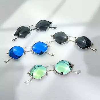 Новые модные маленькие квадратные солнцезащитные очки для мужчин и женщин, маленькая оправа, металлические очки UV400