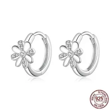 Новые модные маленькие серьги-гвоздики из циркония с маргаритками, белые позолоченные серьги-пряжки в виде цветка