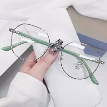 Новые модные металлические анти-синий свет ретро круглые очки для женщин - стильный, легкий и простой дизайн