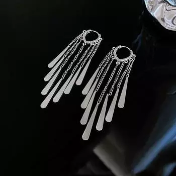 Новые модные металлические серьги с персиковым сердцем и кисточками, геометрические персонализированные серьги, ювелирные изделия