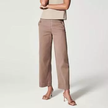 Новые модные микро-расклешенные женские брюки больших размеров 2024 года, элегантные новые повседневные укороченные брюки для женщин, однотонные свободные брюки 1149 M белый