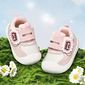 Новые модные милые повседневные туфли для малышей с мягкой подошвой из дышащего материала 15 inner length 11.5 розовый