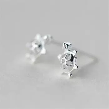 Новые модные милые животные, милые ювелирные изделия из стерлингового серебра 925 пробы, изысканные креативные серьги-гвоздики в виде черепахи E153
