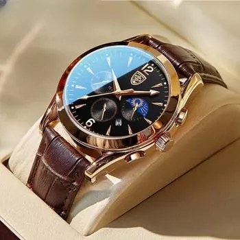 Новые модные мужские часы из кожи, лучший бренд, роскошные водонепроницаемые спортивные мужские наручные часы, кварцевые Relogio Masculino, повседневные