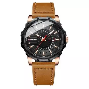 Новые модные мужские часы, лучший бренд, роскошные военные кварцевые часы, мужские премиальные кожаные водонепроницаемые спортивные часы для мужчин чёрный