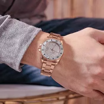 Новые модные мужские часы, модные персонализированные мужские часы с календарем и стальным ремешком, водонепроницаемые мужские часы