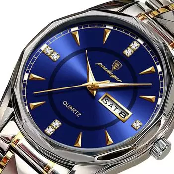 Новые модные мужские часы мужские водонепроницаемые кварцевые часы из вольфрамовой стали с календарем модные деловые часы с календарем на неделю