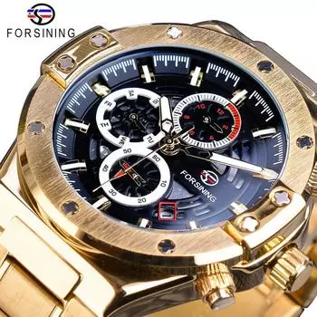 Новые модные мужские часы, повседневные многофункциональные водонепроницаемые автоматические механические часы