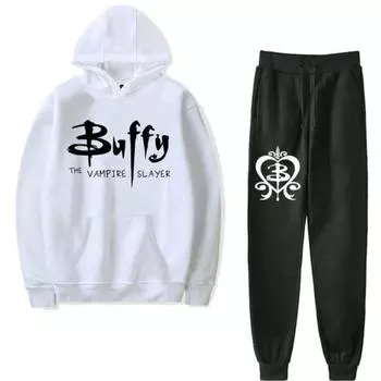 Новые модные мужские и женские спортивные костюмы «Баффи – истребительница вампиров» с принтом, повседневная толстовка и брюки, комплекты из 2 предметов, осенне-весенняя мужская одежда M