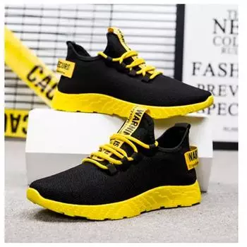 Новые модные мужские кроссовки для бега, уличные дышащие кроссовки, удобная сетчатая обувь, легкая обувь больших размеров 38-47 39 жёлтый