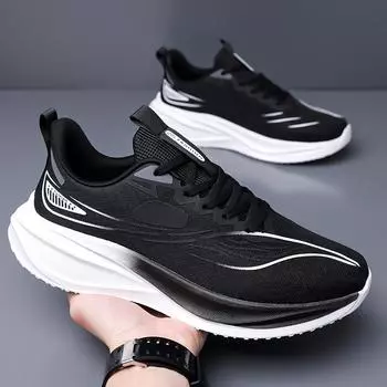 Новые модные мужские кроссовки Дышащие спортивные Универсальные Большие Летние Трендовые Черные Сетчатые Повседневные Для Ходьбы Тренировок Теннисные Кроссовки 38