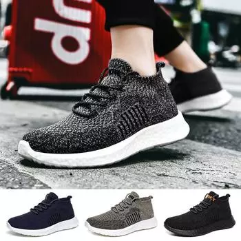 Новые модные мужские легкие удобные кроссовки для бега для мужчин повседневные спортивные туфли без застежек 39 чёрный