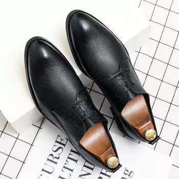 Новые модные мужские модельные туфли, индивидуальные трендовые кожаные свадебные туфли, мужские кожаные оксфорды на плоской подошве 38