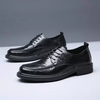 Новые модные мужские модельные туфли, индивидуальные трендовые кожаные свадебные туфли, мужские кожаные оксфорды на плоской подошве 38