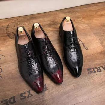 Новые модные мужские модельные туфли, индивидуальные трендовые кожаные свадебные туфли, мужские кожаные оксфорды на плоской подошве 38