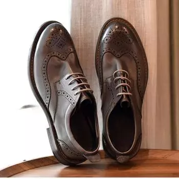 Новые модные мужские модельные туфли, индивидуальные трендовые кожаные свадебные туфли, мужские кожаные оксфорды на плоской подошве 37 чёрный