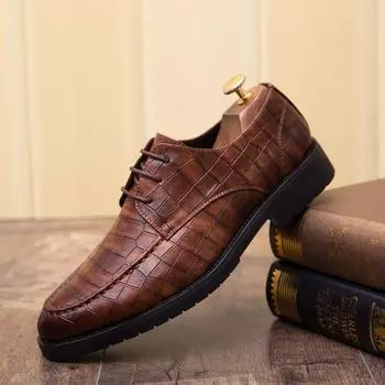 Новые модные мужские модельные туфли, индивидуальные трендовые кожаные свадебные туфли, мужские кожаные оксфорды на плоской подошве 38
