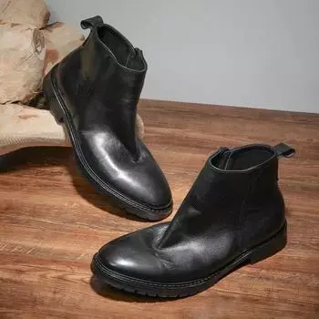 Новые модные мужские модельные туфли, индивидуальные трендовые кожаные свадебные туфли, мужские кожаные оксфорды на плоской подошве 38 чёрный