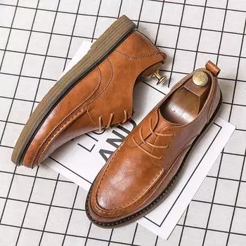 Новые модные мужские модельные туфли, индивидуальные трендовые кожаные свадебные туфли, мужские кожаные оксфорды на плоской подошве 37