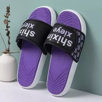 Новые модные мужские модные уличные тапочки на липучке, дышащая обувь, пляжная обувь 39 чёрный